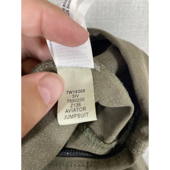 Lucky Brand Aviator Jumpsuit Womens 29 Long Sleeve Zip Utility Pockets Boiler Su - Picture 13 of 13